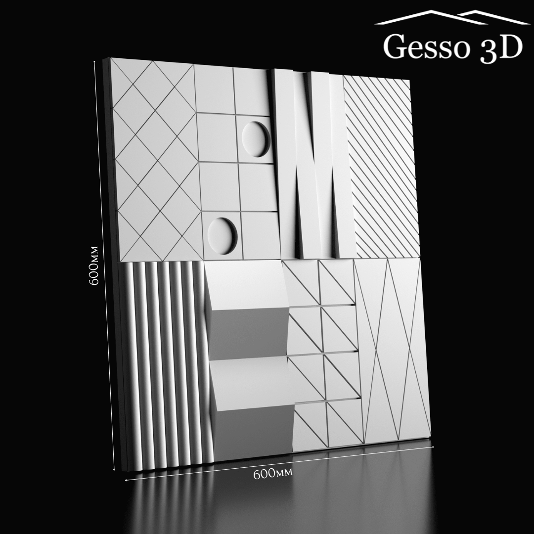 Гипсовая панель domino 1 gesso 3d